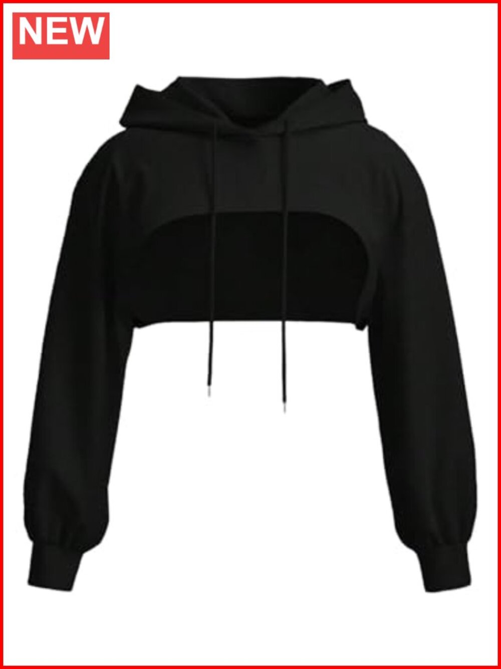 Plus Size Cropped Drawstring Hoodie Long Sleeve Pullover Streetwear